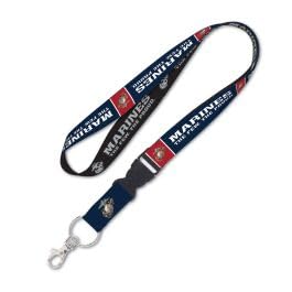 Cordon US Marines multicolore 2,5 cm avec boucle clipsable porte-badge