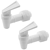 Rierdge 2 Pcs BPA-Free Replacement Cooler Faucet Water Bottle Jug, Water Dispenser Tap Set Reusable Spigot Spout Water Beverage Lever Pour Dispenser Valve Water Crock Tap (White)