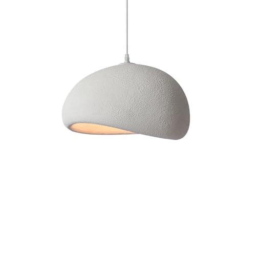 JAYMP 30cm Mini Size Wabi Sabi Pendant Light for Dining Room Kitchen Island Hallway Modern Hanging Lamp E26 Base Japanese Style Bird Nest Shape Lighting Fixture (Matte White,B Shape, 11.8“ Small Size)