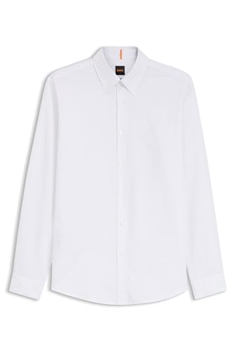 BOSS Herren Rickert M Regular-Fit Hemd aus Oxford-Baumwolle mit Button-Down-Kragen Weiß XL