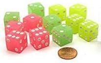 Koplow Games Glow in the Dark Assorted Colors 16mm 6 Sided Dice (6 Dice)