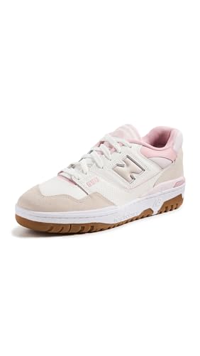 New Balance Women's 550 Sneakers, Sea Salt, Pink, Off White, 8.5 Medium US