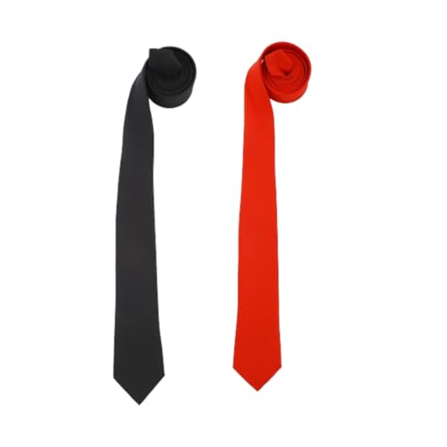 Image of Solid Color Slim Microfiber Tie-Matte Finish Tie for Men, Boys, Gents-Formal & Casual Wear-Combo Pack