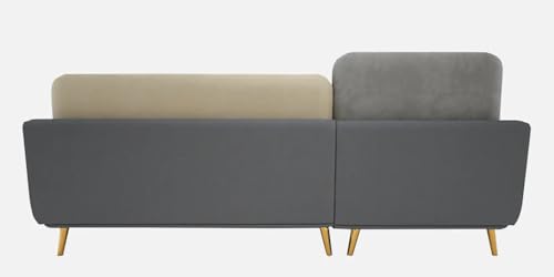 Image of Polyester Velvet Contemperory Sofa Set with Cushion Chaise Lounge, Sectional Sofa Perfect for Your Living Room,Guests Room & Office. (Grey & Beige, RHS 4 Seater)