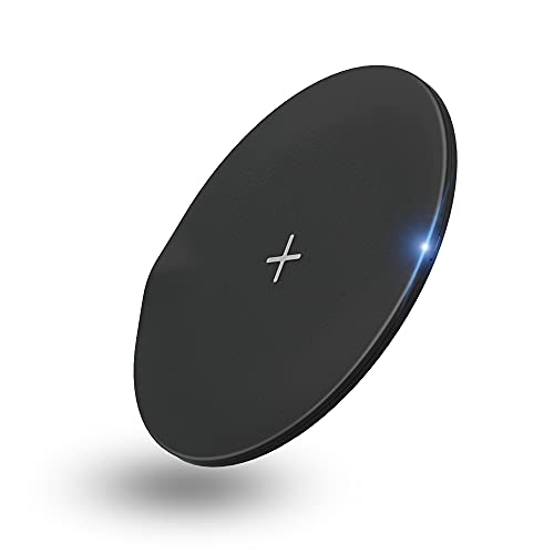 SLuB Wireless Charger 15W QI Schnelle kabellose Ladestation Ultradünnes QC3.0 für iPhone 12/11/XS/XR/8/8 Plus, Galaxy S20/S10/S9/S8/Note 9/Note 8/Note 5 (Schwarz) Cover