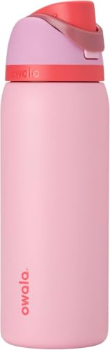 Image of Owala FreeSip Stainless Steel Water Bottle 32 oz Angel Food Cake