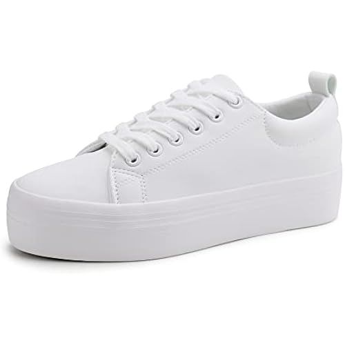 JABASIC Women Lace Up Platform Sneakers Comfortable Casual Fashion Sneaker Walking Shoes