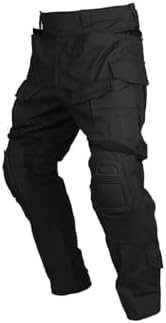 Paintball Equipment (S) - Men Army Military Airsoft Shooting BDU Pants Combat Gen2 Tactical Pants with Knee Pads Black