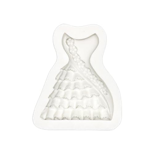 Molde de silicona con forma de vestido de chocolate, fondant, pastel, caramelo, jabón, herramientas de decoración para postre, pastel, vestido, molde de silicona