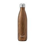 S'well Stainless Steel Water Bottle, 25oz, Teakwood, Triple Layered Vacuum Insulated Containers Keeps Drinks Cold for 48 Hours and Hot for 24, BPA Free, Perfect for On the Go