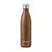 S'well Men's Wood Grain Large Stainless Steel Bottle, Teakwood, One Size