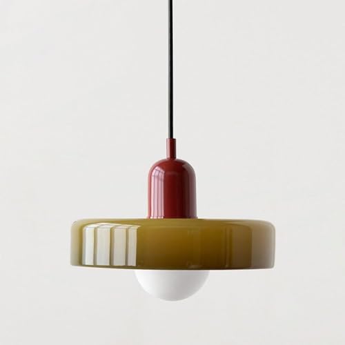 YYQBY Lampe Suspendue du Milieu du siècle en Verre Vert rétro, luminaire Suspendu de Ferme, Grand Plafond, évier de Cuisine, Lustre Moderne Nordique pour...