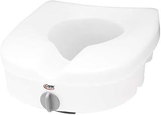 Carex E-Z Lock Raised Toilet Seat, Adds 5 Inches to Toilet Height, Elderly