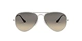 Custodia protettiva inclusa Ray-Ban RB3025 Aviator Occhiali da Sole Unisex Adulto, Nero (Grigio), 62