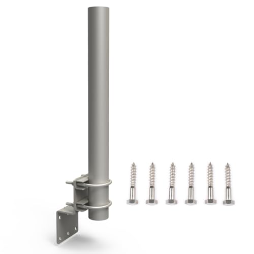 Technical Pole Mount Accessory for Outdoor Antennas (Signal Booster Yagi Expansion Kit) & Weather Station Stronger Structure with Double U-Bolts (Pole OD 1 1/4 15 3/4 Length)