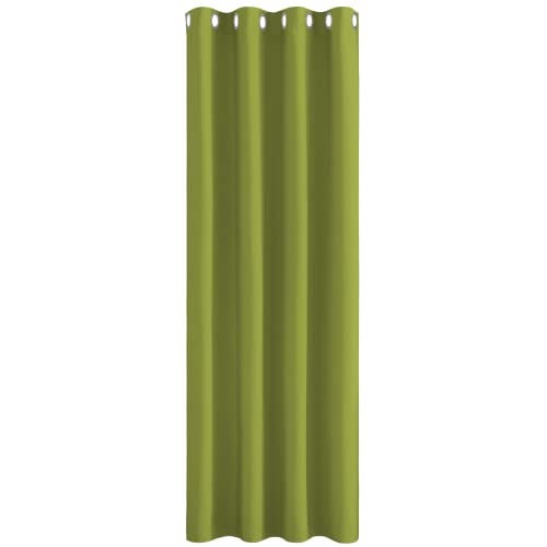 PONY DANCE Rideau Chambre - Rideaux Occultant Fenêtre à Oeillets Décoration de Maison Chambre, Isolation Thermique & Phonique Anti Froid de Nuit, 132 x 210cm, 1 PC, Vert Frais