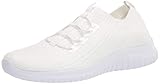 TIOSEBON Women's Ultralight Casual Fashion Walking Shoes Memory Foam Slip-On Sneakers 8 US White