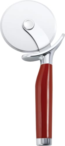KitchenAid Classic Pizza Wheel with Sharp Blade For Cutting Through Crusts, Pies and More, Built In Finger Guard for Safety and Comfort Grip to Protect Fingers, Dishwasher Safe, 9-Inch, Red