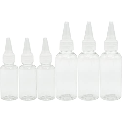 Lot de 6 flacons à condiments transparents à presser - 30 ml/60 ml - Réutilisables - En plastique - Pour barbecue, sauce piment, huile d'olive, peinture,...
