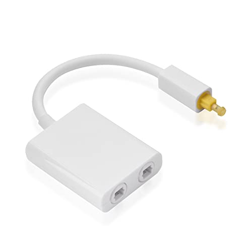Tihebeyan Adaptador Divisor Toslink de Audio ¨®ptico Digital de Doble Puerto Cable de Fibra ¨®ptica de Audio(White)