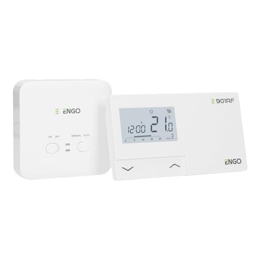 ENGO E901RF - Termostato inalámbrico programable de 7 días, controlador de calefacción central, gasóleo, bomba de calor, termostato de caldera