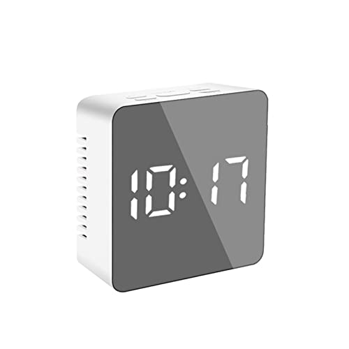 Horloge miroir numérique LED élégante avec réveil design pour bureau moderne