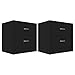 vidaXL 2X Mesitas de Noche Aparador Mesilla Auxiliar Armario de Habitación Dormitorio Cajón Organizador Almacenamiento Aglomerado Negro 40x30x40 cm
