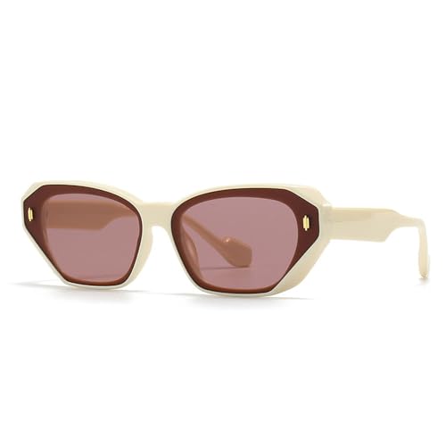 Lunettes de couleur bonbon et monture polygonale pour femmes
