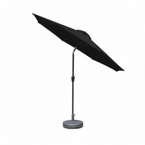 Eke Sombrilla de Jardín con Inclinación, 2.7 M, Altura 2.5 m, soporte de Aluminio, para Terraza, Playa, Exterior NO INCLUYE BASE (NEGRO)