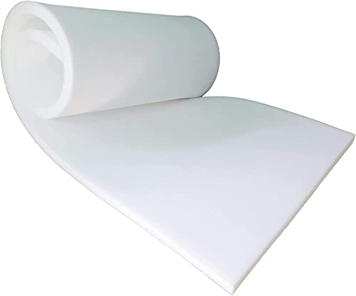 Upholstery Foam Sheet re-upholstering Cushion Replacement Foam Padding (White 72" x 18" x ¼")