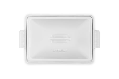 Image of Le Creuset Stoneware Heritage Covered Rectangular Casserole, 4 qt. (12 inch x 9 inch), White