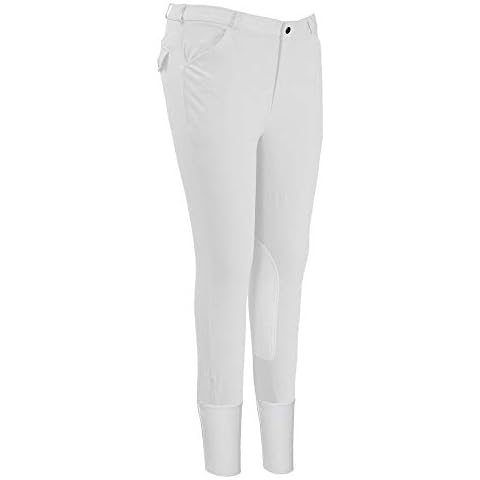 TuffRider Men's Patrol Knee Patch Breeches (Regular), White, 38 Cover