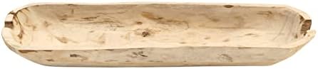 Creative Co-Op Paulownia Wood Oval Bowl | Brown | 22.75" L x 6" W x 3.25" H |