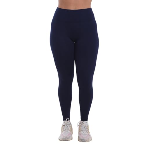 Kit 2 Calças Legging Feminina Treino Academia Fitnes (BR, Alfa, M, Regular, Regular, Preto e Azul Ma