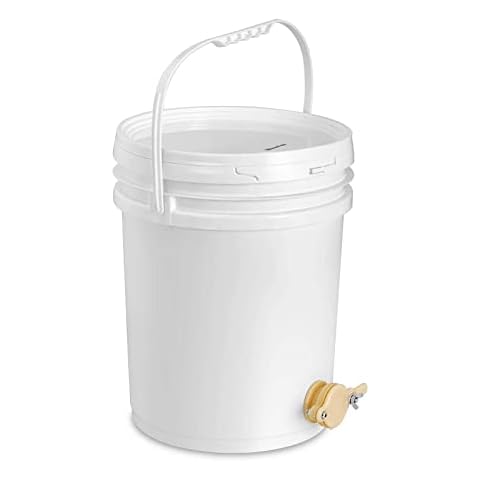 Wiesenfield WIPB-20 Honigeimer Honigtank Honigabfüllbehälter Kunststoff mit Henkel Deckel Hahn 20 L Cover