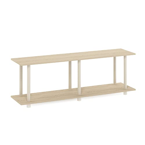 Image of Furinno Turn-N-Tube No Tools Modern Rectangle Side Table, Bauhaus Oak /Beige
