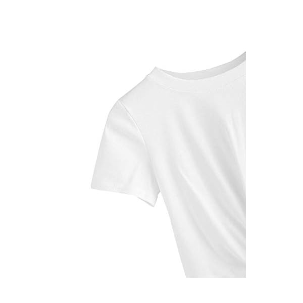 MakeMeChic-Womens-Summer-Crop-Top-Solid-Short-Sleeve-Twist-Front-Tee-T-Shirt MakeMeChic Women's Summer Crop Top Solid Short Sleeve Twist Front Tee T-Shirt A-White M