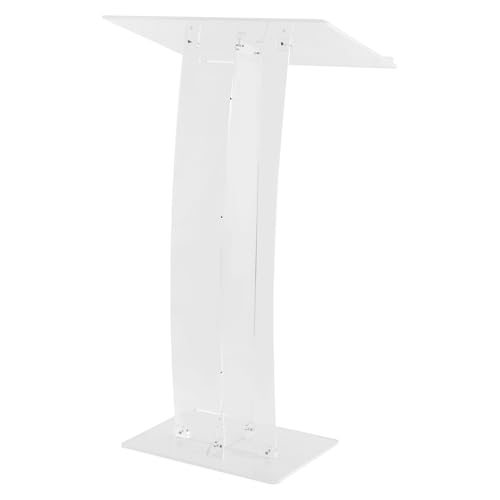 WZKKCTG Clear Acrylic Podium 43.31 Inch Lecterns & Podiums 43.31'' H for Classroom SchoolsOffice and Conference