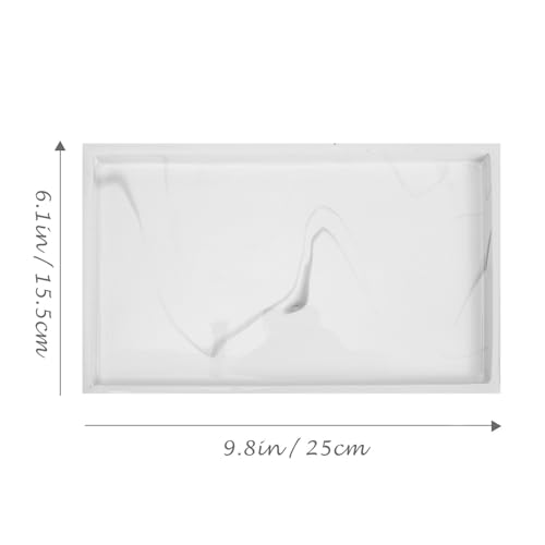 Plateau de rangement moderne blanc pour accessoires de maison et bain - 3