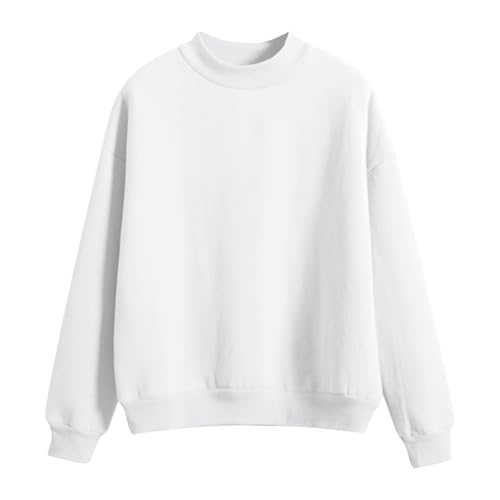 DDAPJ pyju Girls Crewneck Sweatshirt Kids Long Sleeve Fall Tops Fleece Pullover Shirts Solid Color Basic Casual Sweatshirts