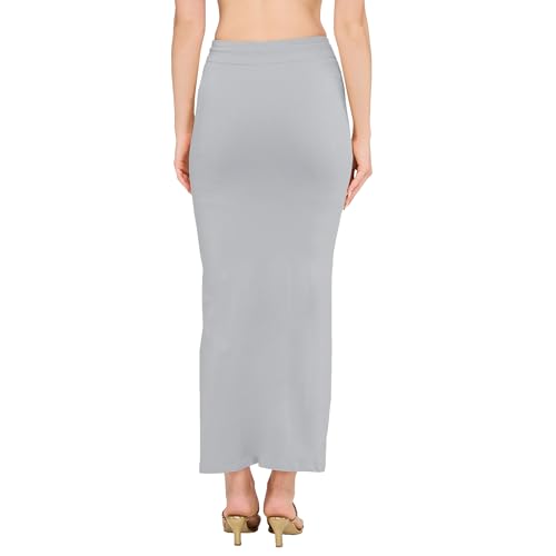 Image of DESI GIRL Cotton Lycra Stretchable Saree Shapewear Petticoat for Plus Size with Drawstring for Women | Fishcut Saree Petticoat with Side Slit for Easy Movement | Saree Shaper | Long inskirt