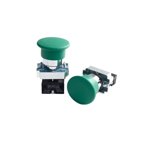 Pulsador hongo momentáneo ZB2-BC31 con contacto NA verde rápido