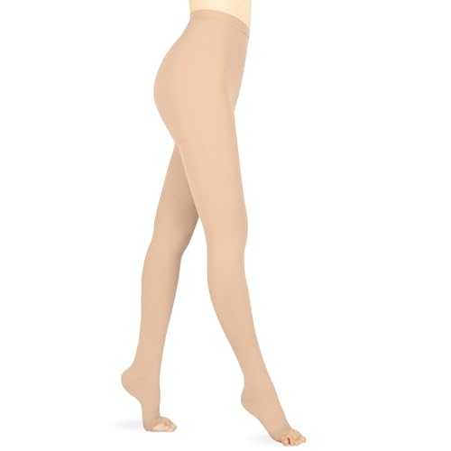 Image of 15-20 mmHg Compression Pantyhose for Women, Medical Compression Stockings, Open Toe Compression Leggings,Waist High Compression Tights for Edema, Varicose Veins, Swelling, Pregnant,Nurses, Athletes