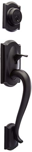 Schlage Lock Company F62CAM622PLY Camelot Handleset, Matte Black