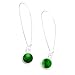 Recycled Vintage Green Beer Bottle Long Drop Charm Earrings