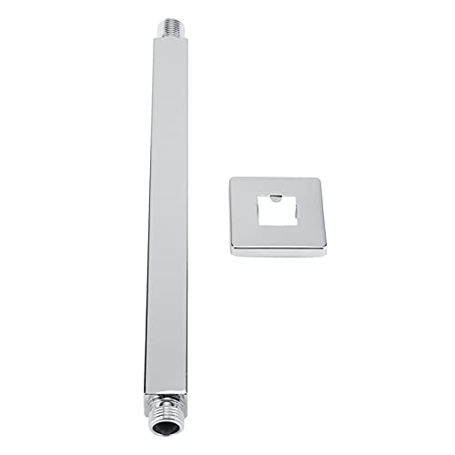 Braccio Doccia da Parete in Acciaio Inossidabile, 30 cm, Quadrato, Finitura Cromata, per Soffione Doccia