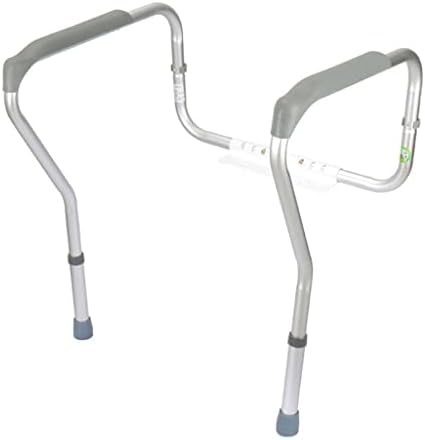Adjustable Compact Toilet Safety Rails for Elderly, Bathroom Grab Bar Support, Secure Toilet Assist Handles for Stability and Safety, Height Adjustable Toilet Safety Aid