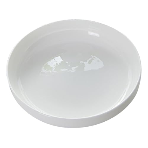 Toyvian Piatto Rotondo in Porcellana Ossea Bianca da Multiuso per Servire Snack Frutta e Dessert Piatto Profondo Adatto Microonde per Casa Ristorante e Feste