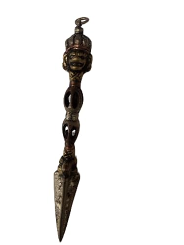 Pendentif Phurpa dague tibétaine en bronze bijou spirituel ajustable