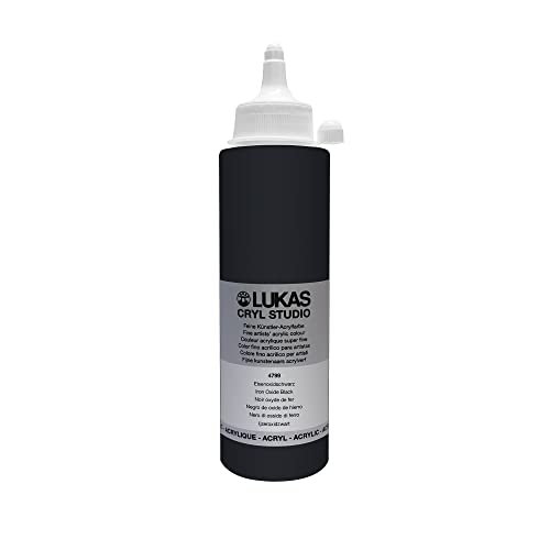 LUKAS Cryl Studio Peinture acrylique de qualité supérieure Noir oxyde de fer 250 ml